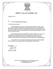 Testimonial Letters | Common Sense Business Solutions