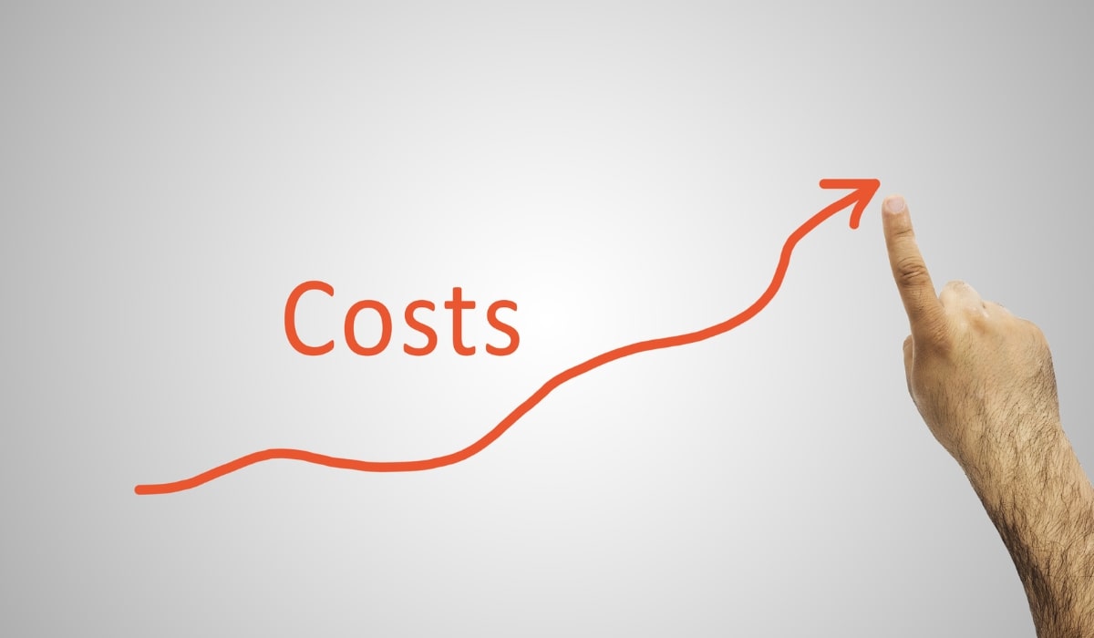 chart showing rising costs